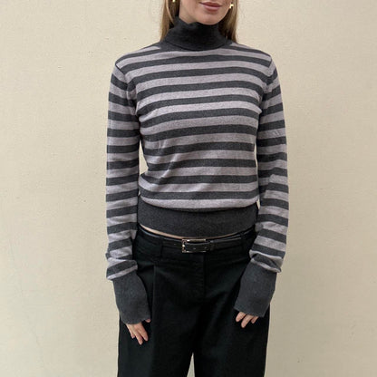 Vintage stripe turtle neck jumper