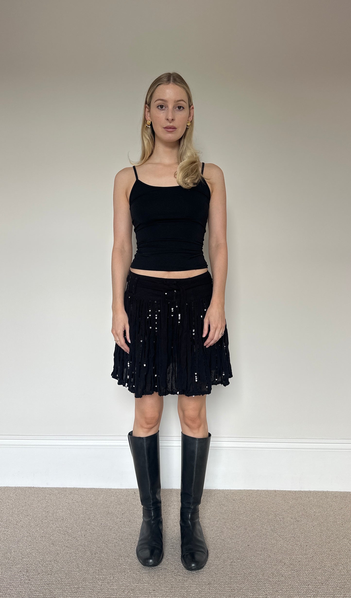 Vintage sequin tie skirt