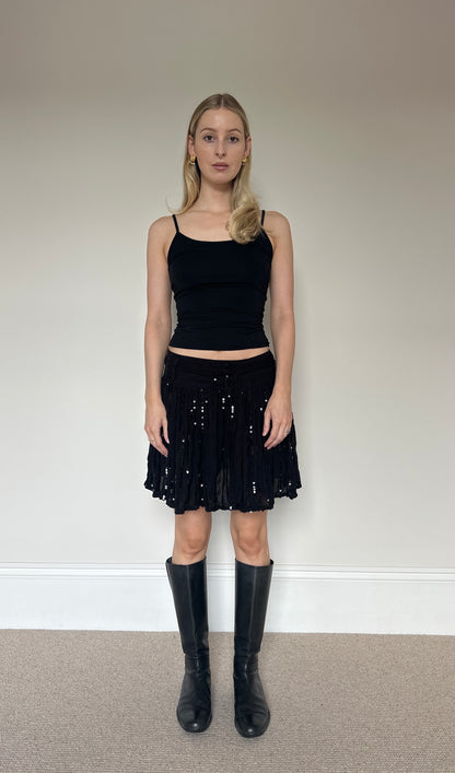 Vintage sequin tie skirt