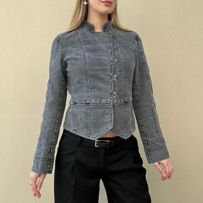 Vintage 00s asymmetric denim jacket