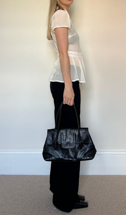 Vintage leather brogue bag