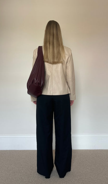 Vintage cream leather jacket
