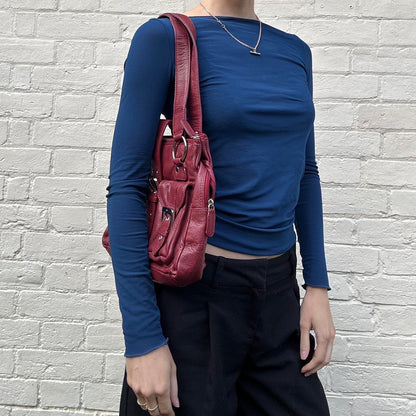 Vintage 00s red leather handbag