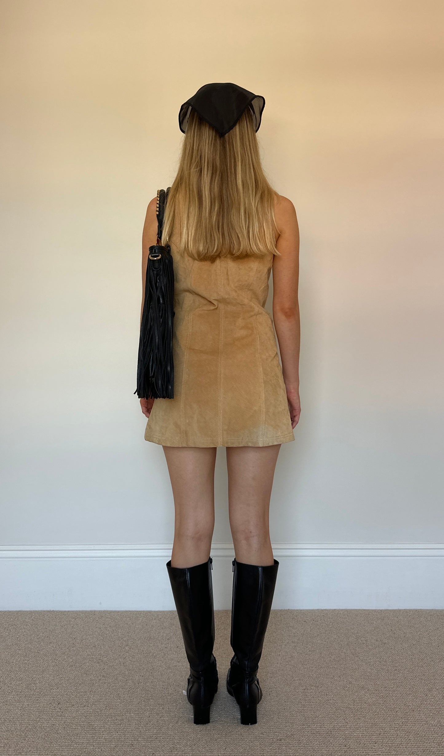 Vintage real suede mini dress