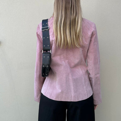 Vintage 00s pink suede jacket