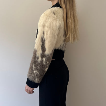 Vintage Fur & suede bomber jacket