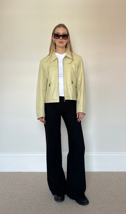 Vintage Cream leather Jacket