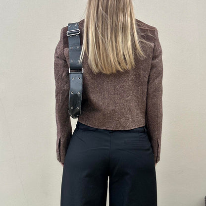 Vintage 90s tweed biker jacket