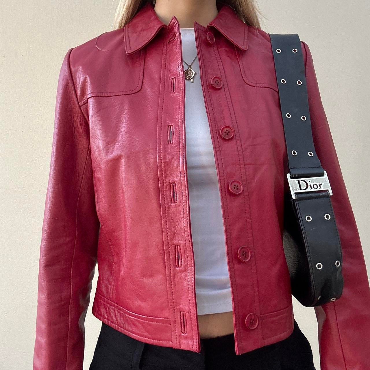 Vintage red leather jacket