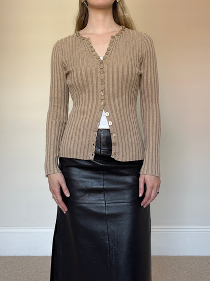 vintage knit mother of pearl top