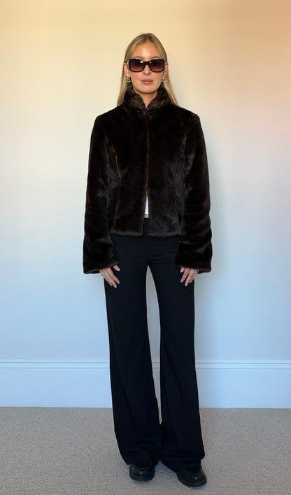 Vintage brown faux fur jacket