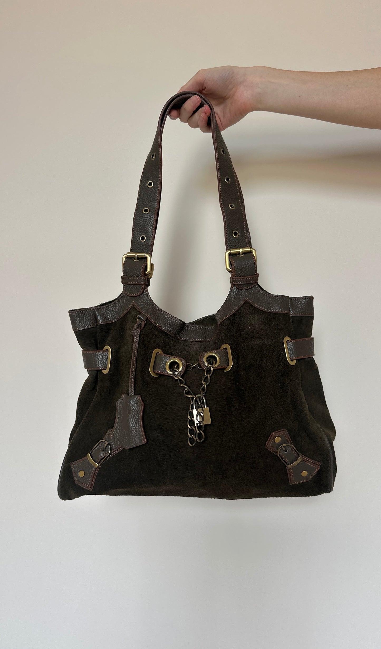 Vintage Suede Olive Bag