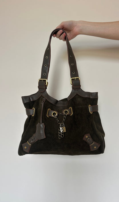 Vintage Suede Olive Bag