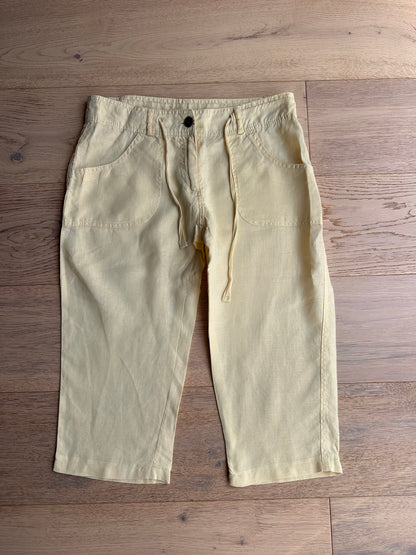 SALE vintage linen butter yellow capris