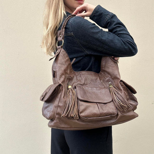 Vintage 00s brown tassel bag