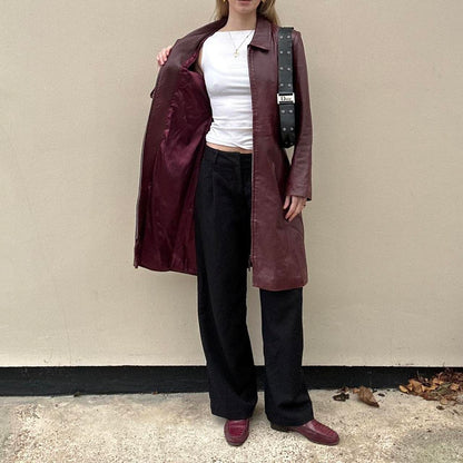 Vintage burgundy leather jacket