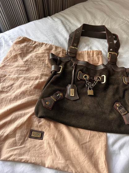 Vintage Suede Olive Bag