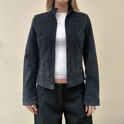 Vintage 00s black suede jacket