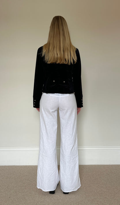 Vintage black velvet military jacket