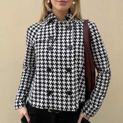 Vintage houndstooth double breasted jacket