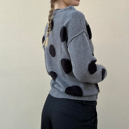 Vintage 00s boatneck polka dot jumper