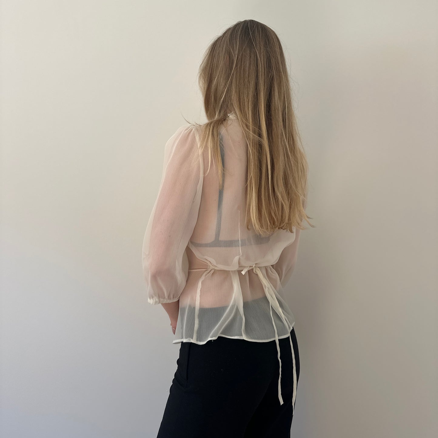 Vintage sheer frill blouse