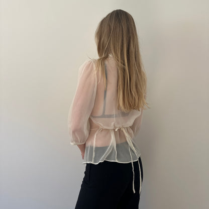 Vintage sheer frill blouse