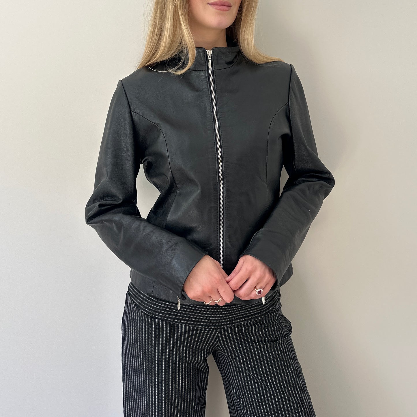 Vintage black leather jacket