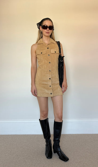 Vintage real suede mini dress