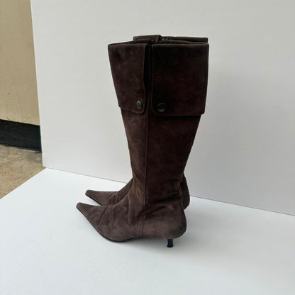 Vintage L.K.Bennet brown suede boots
