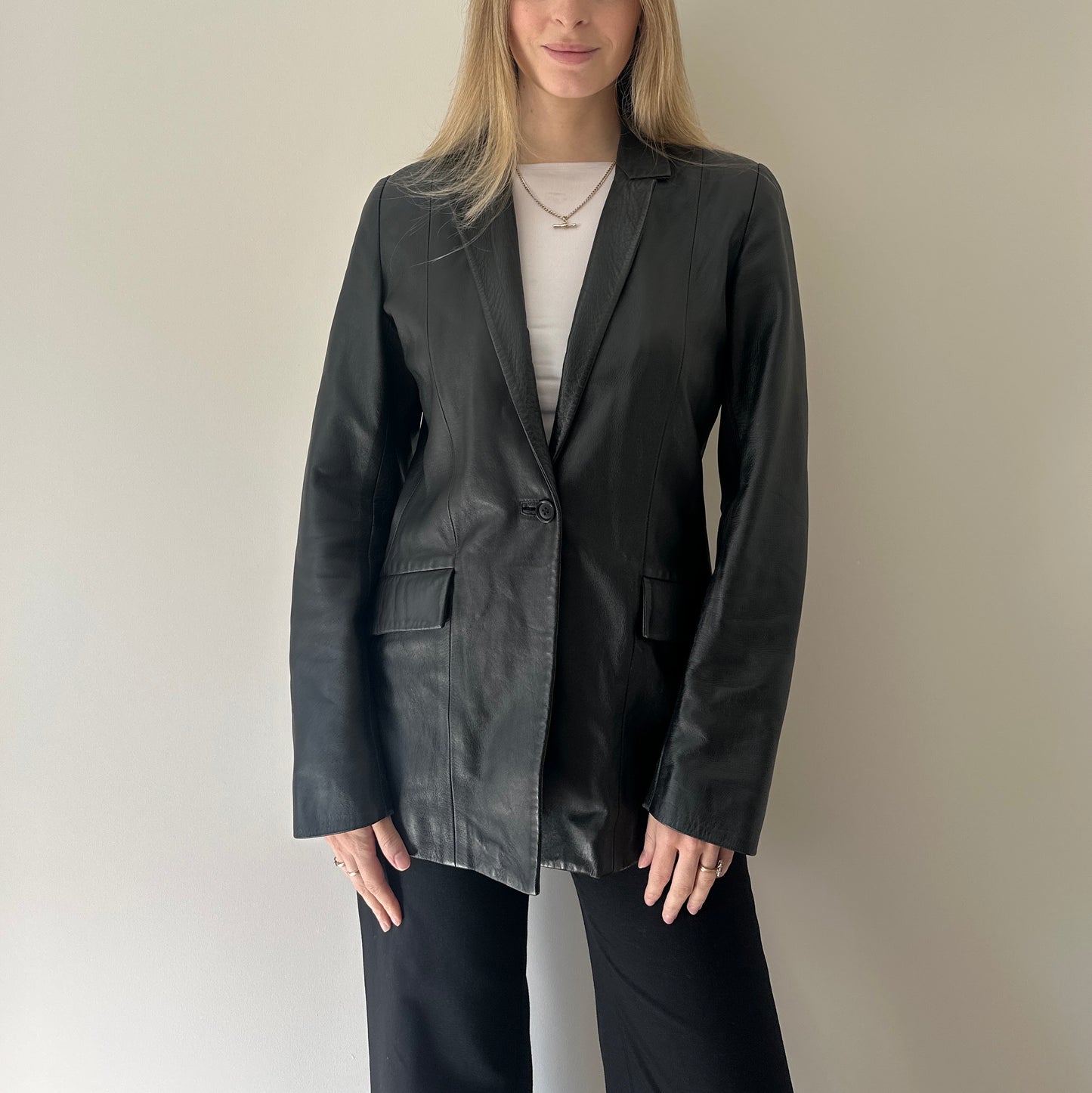 Vintage 90s leather blazer