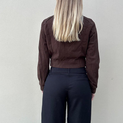 Vintage 00s brown biker jacket