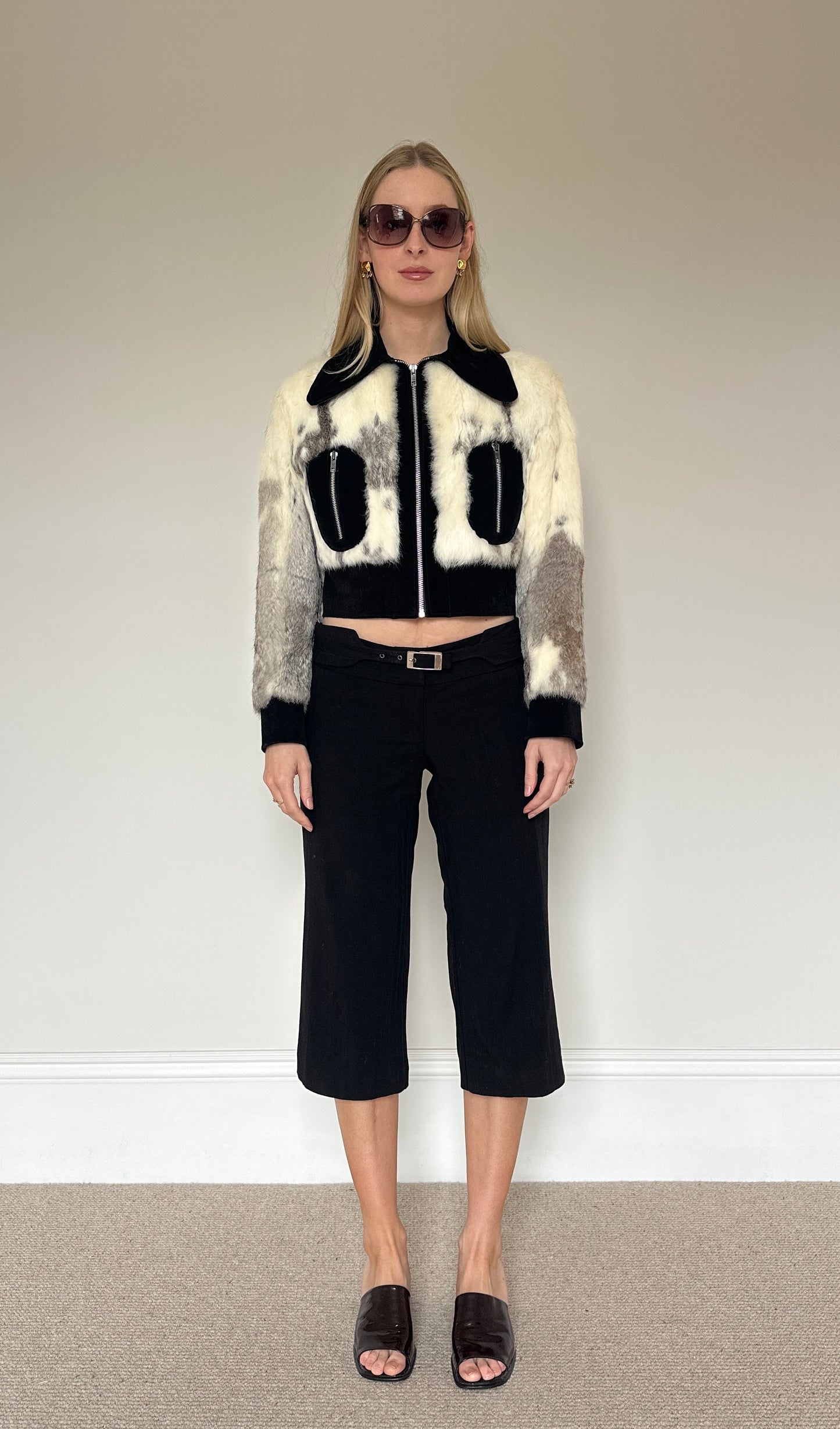 Vintage Fur & suede bomber jacket