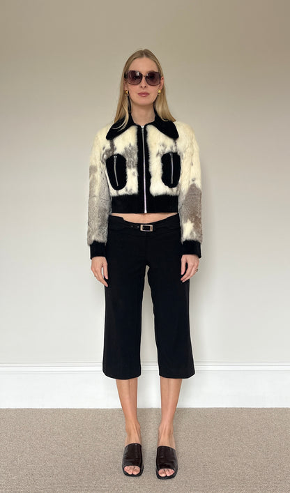 Vintage Fur & suede bomber jacket