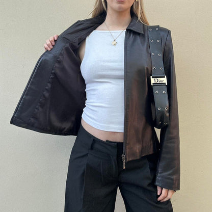 Vintage 00s black leather jacket