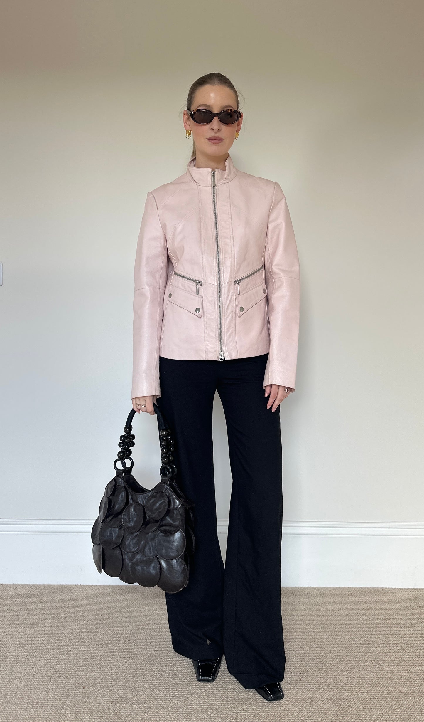 Vintage pink leather jacket