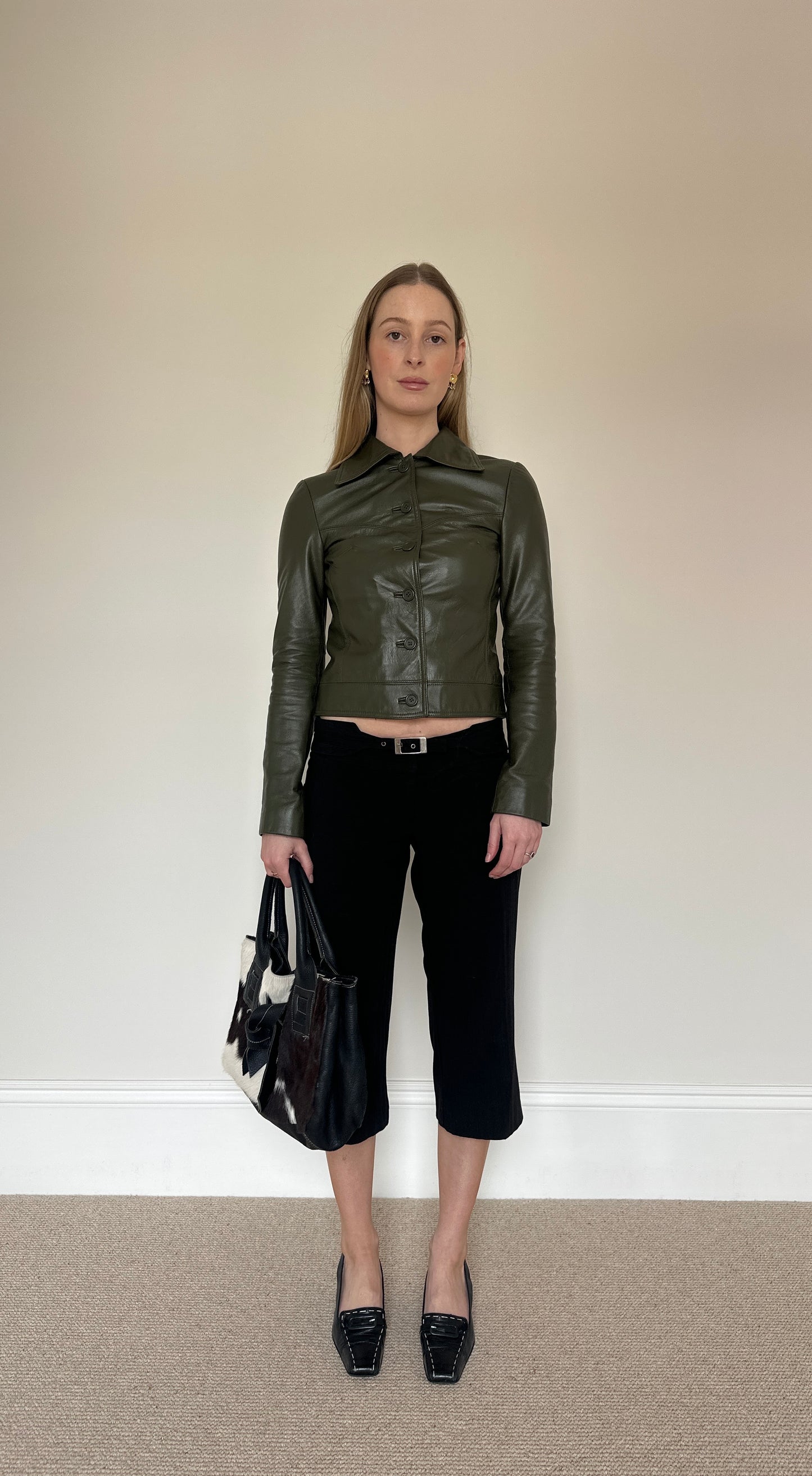 Vintage green leather jacket