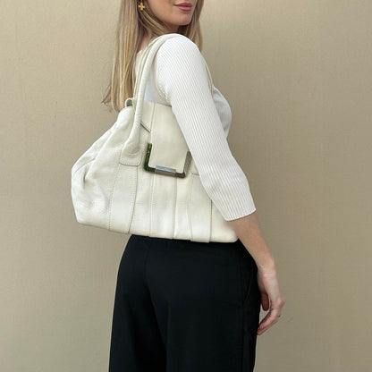Vintage white leather bag