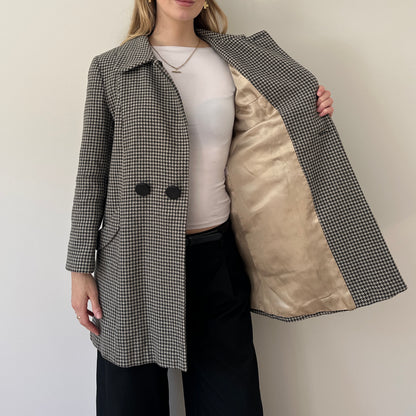 Vintage dogtooth pea coat
