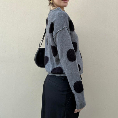 Vintage 00s boatneck polka dot jumper