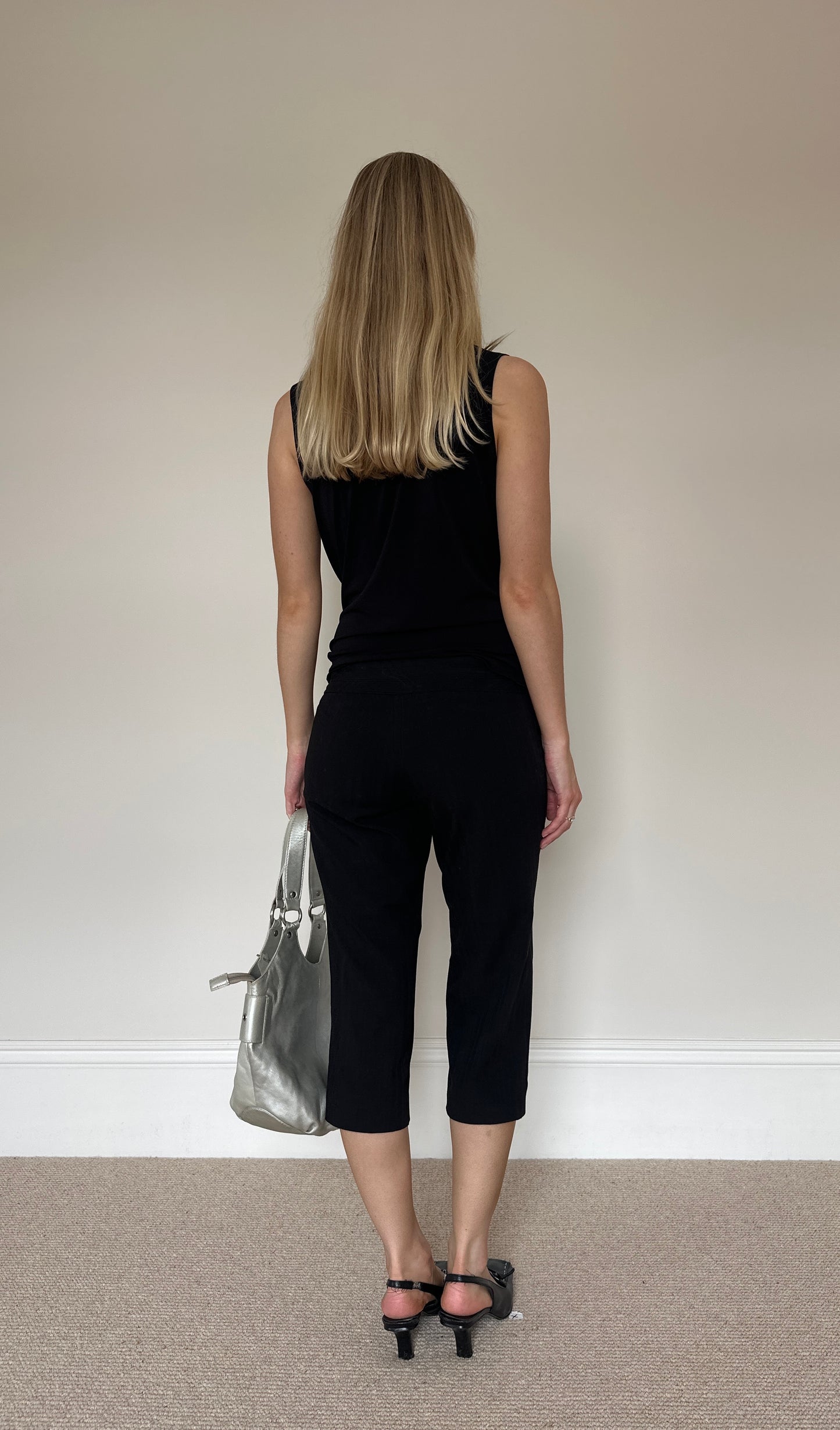 Vintage 00s Black Drape Top