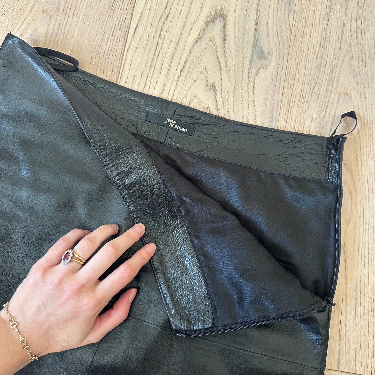 Vintage genuine leather mini skirt