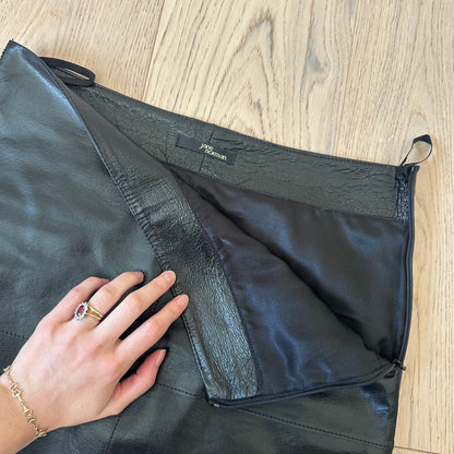 Vintage genuine leather mini skirt