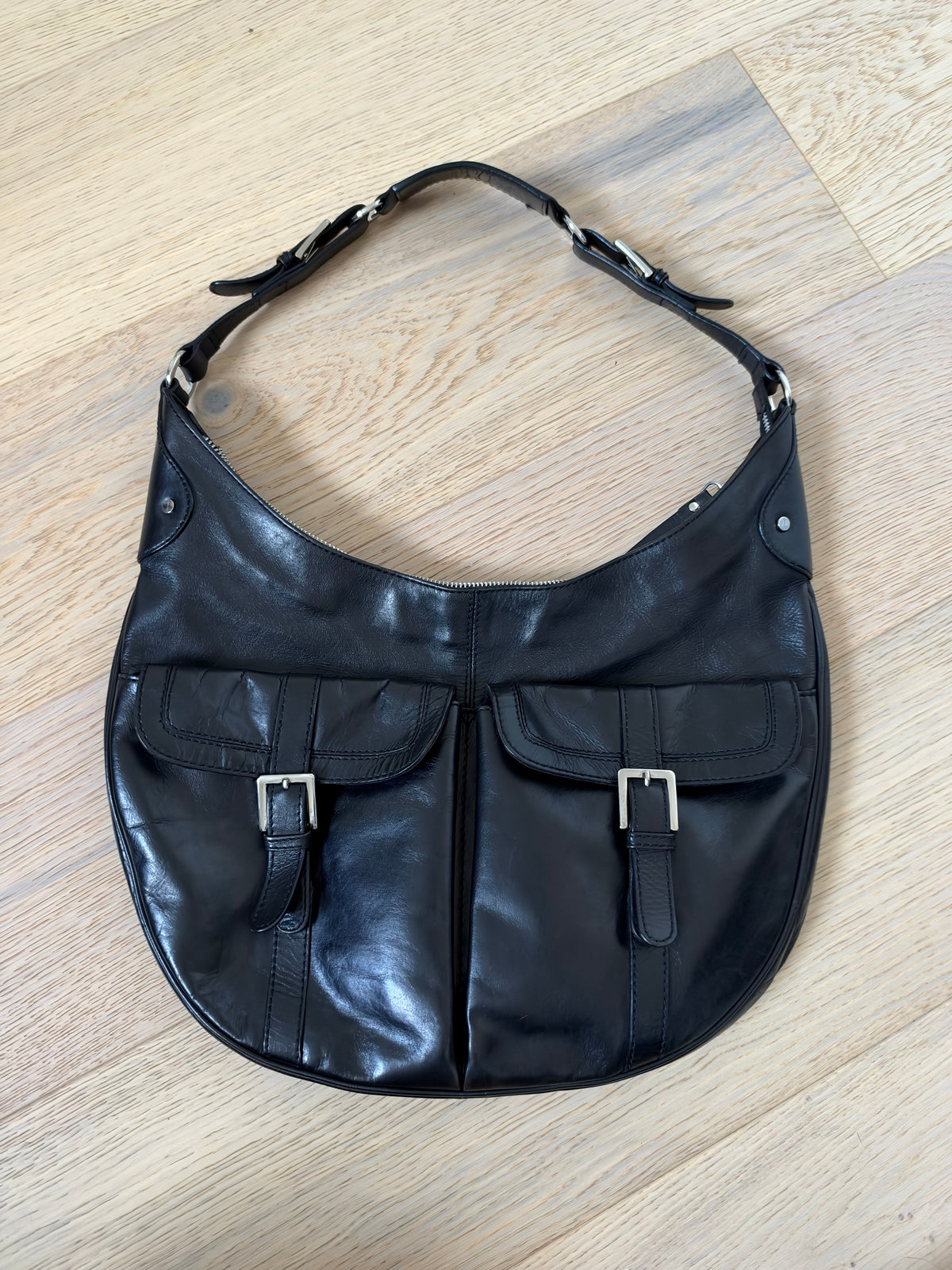 Vintage black saddle bag