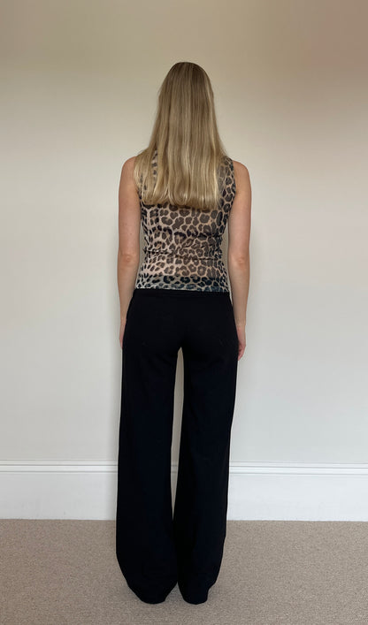 Vintage leopard mesh top