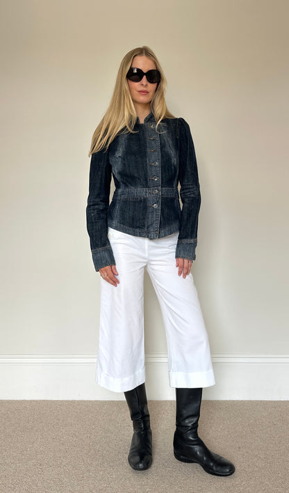 Vintage denim asymmetrical jacket