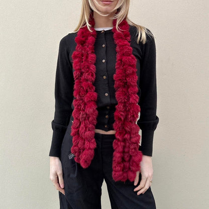 Vintage red fur scarf