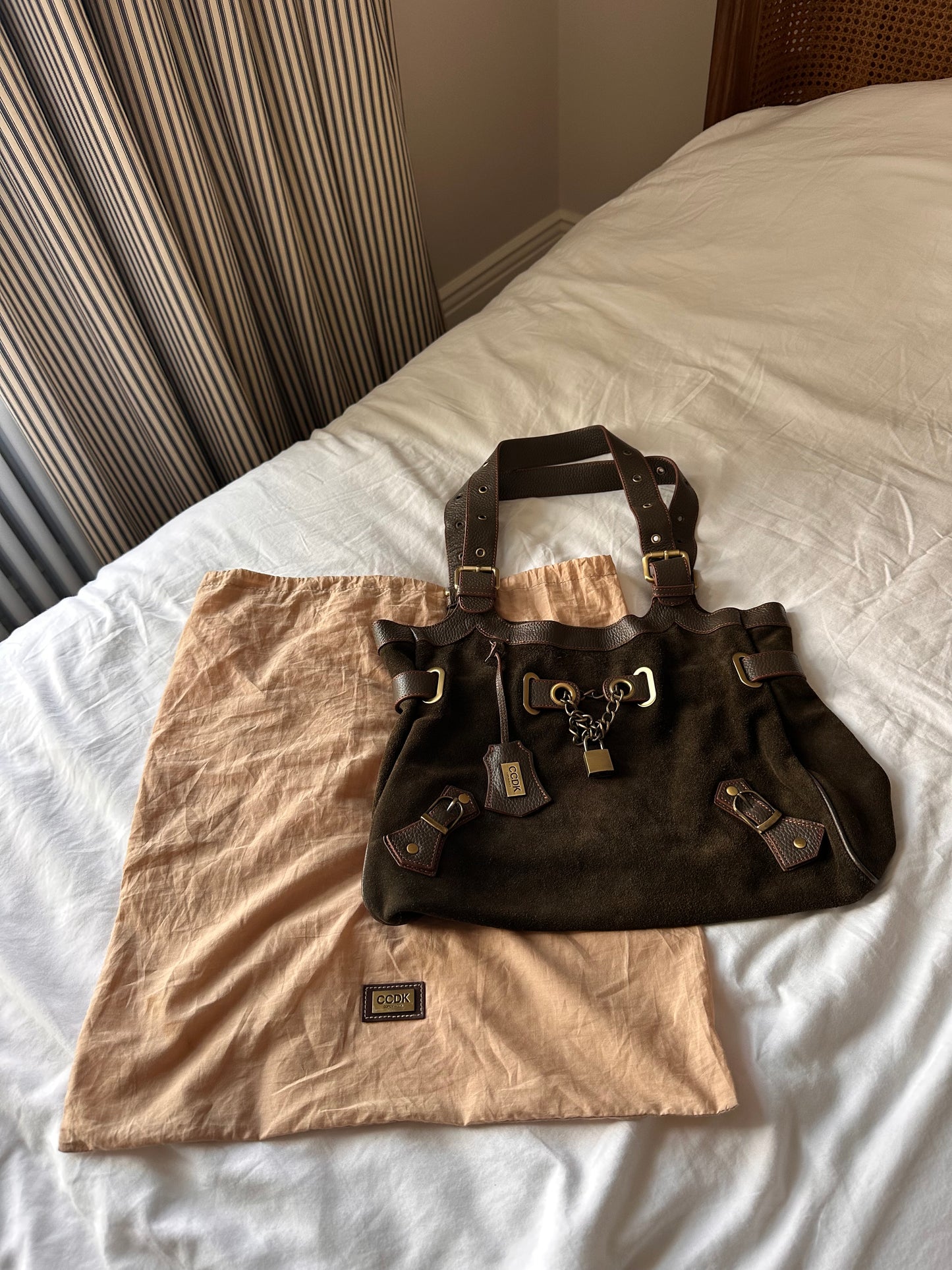 Vintage Suede Olive Bag