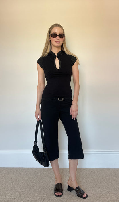 Vintage sequin key-hole top