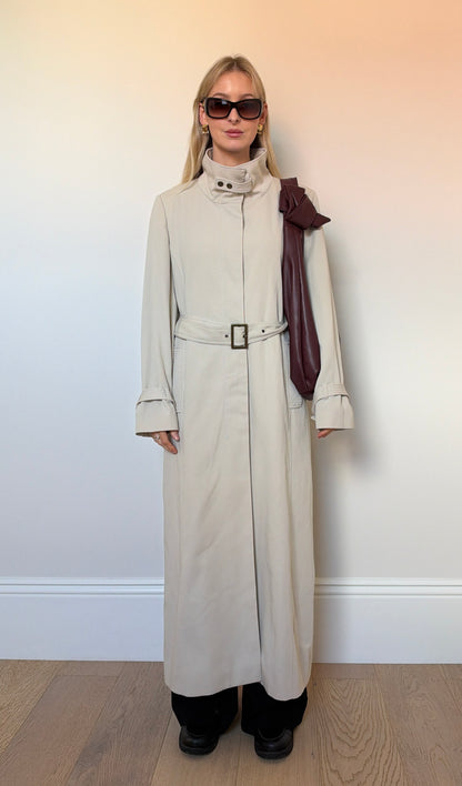 Vintage Cream Full length Trench Coat